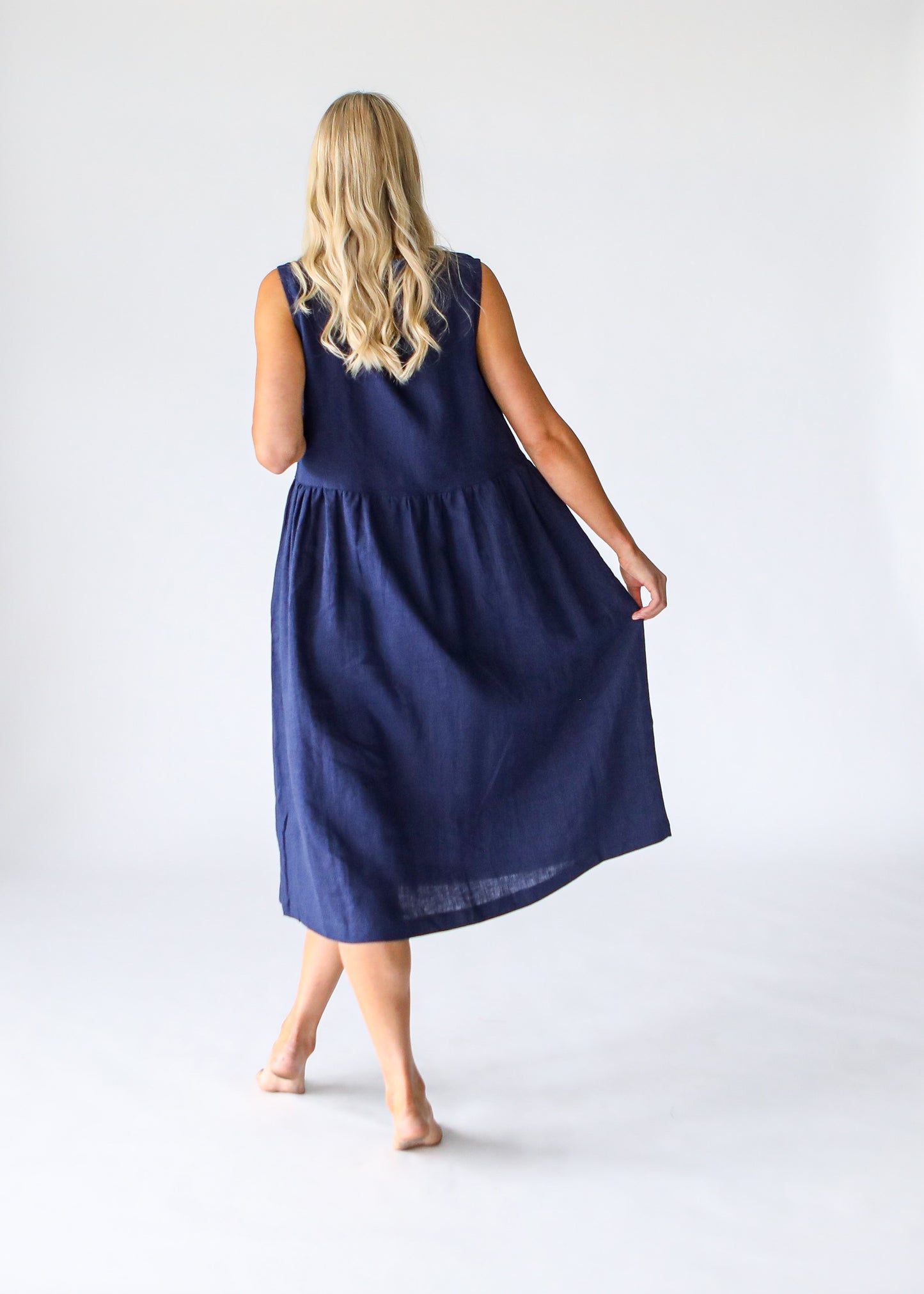 Asti Linen Dress | Midnight