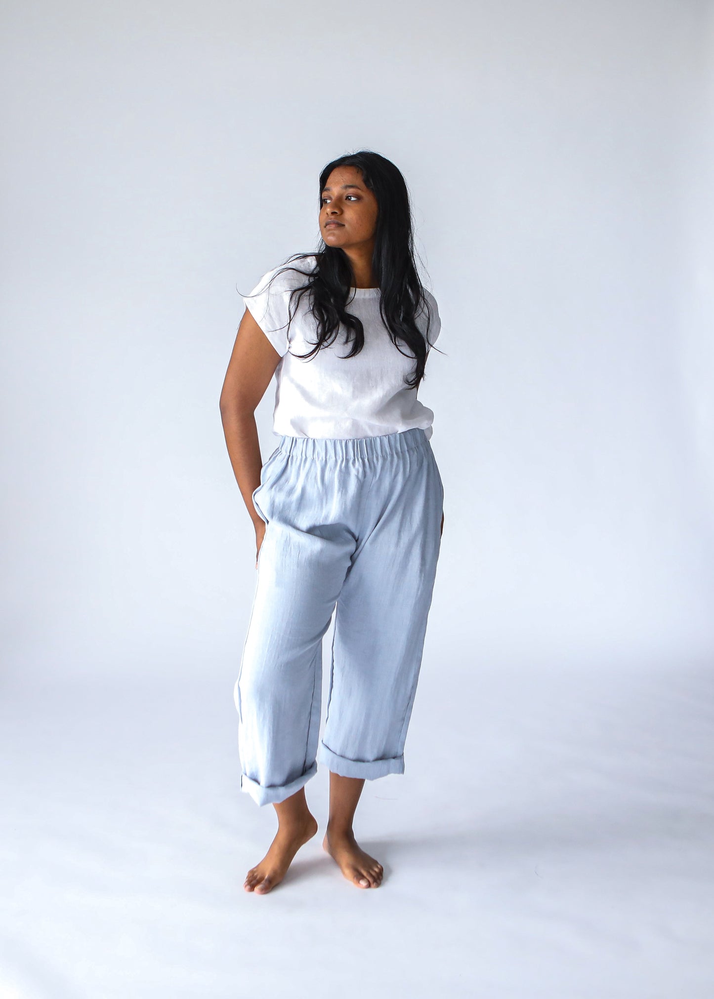 Linen Pants | Pale Blue