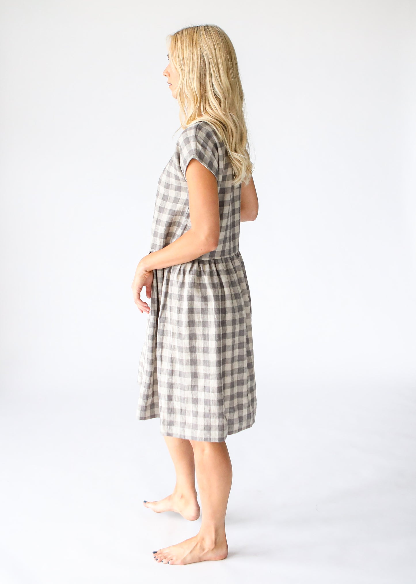 Smock Midi Linen Dress