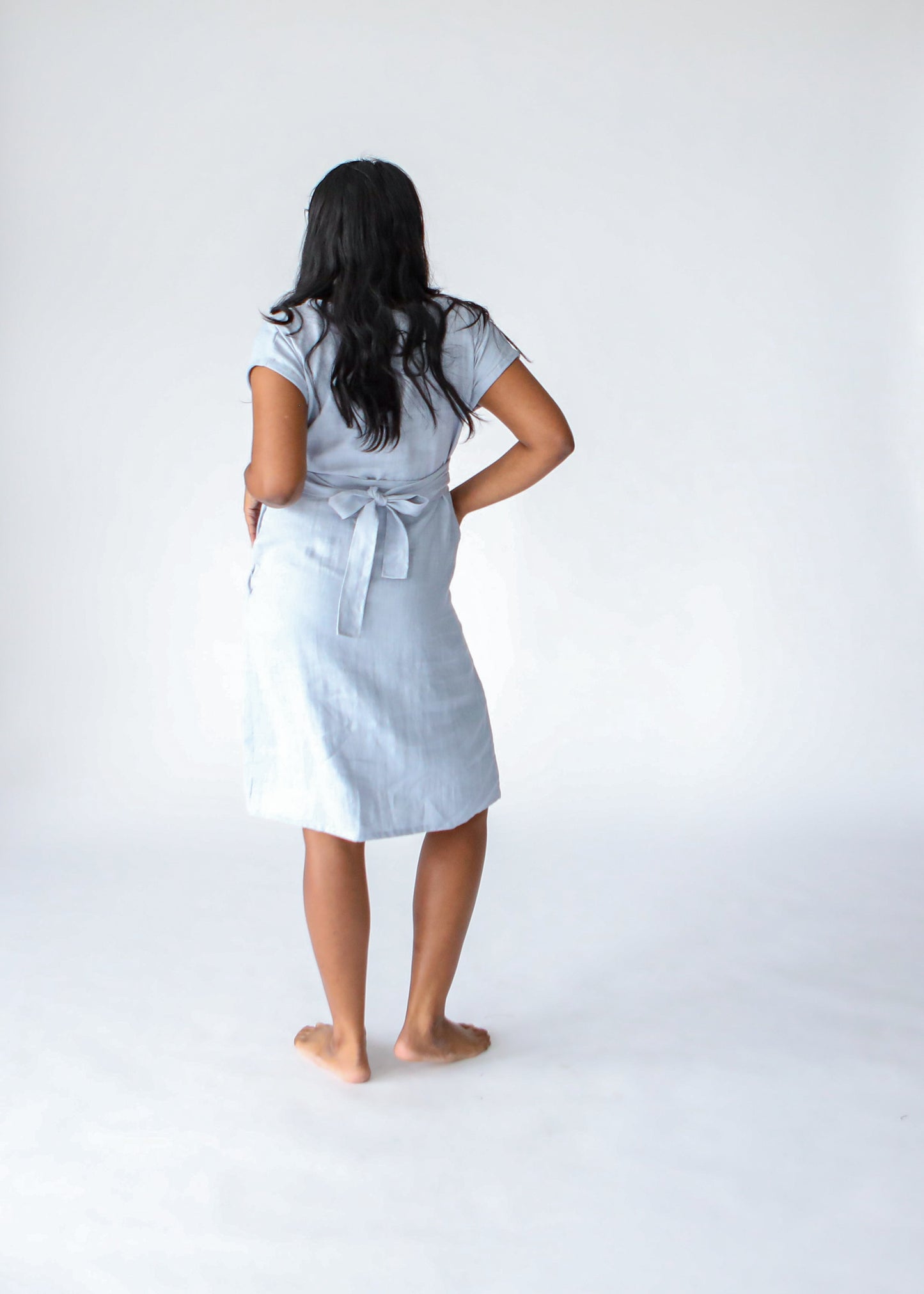 Ruby Linen Dress | Pale Blue