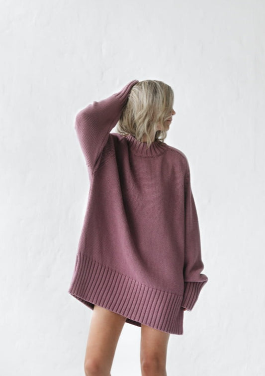Crew Neck Sweater | Mauve