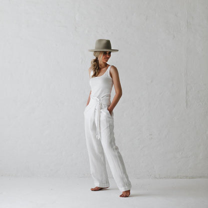 Linen Pants | White – The Foxes Den