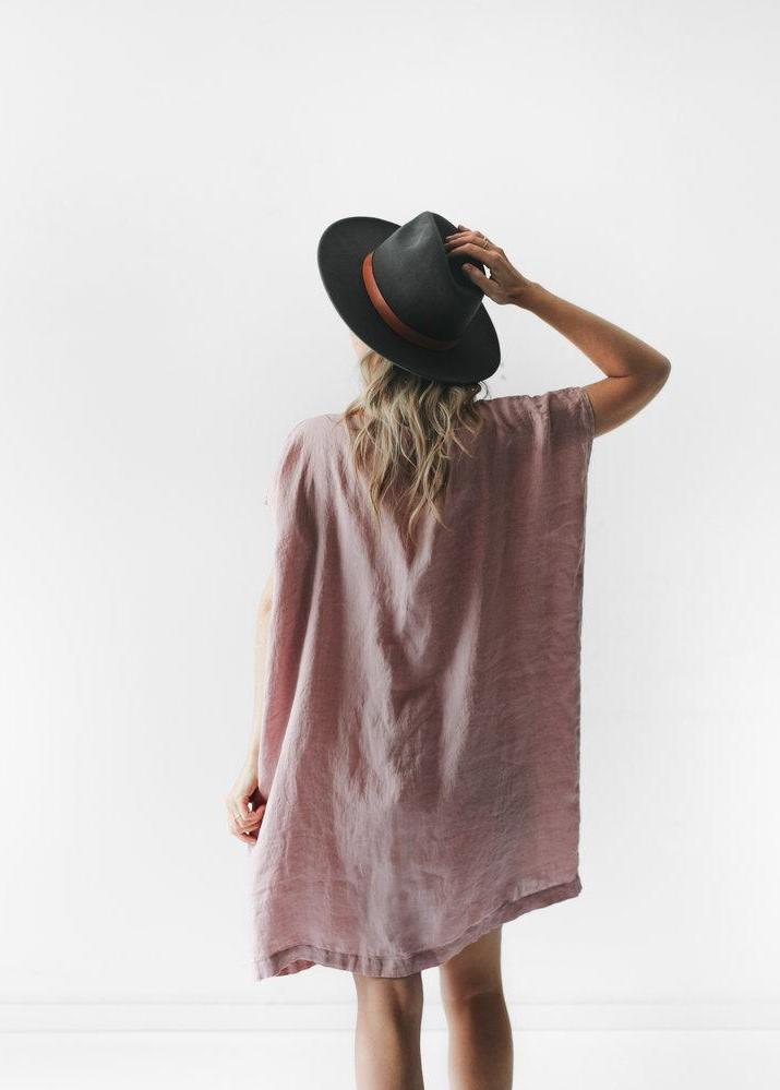 Short Linen Dress | Dusky Pink