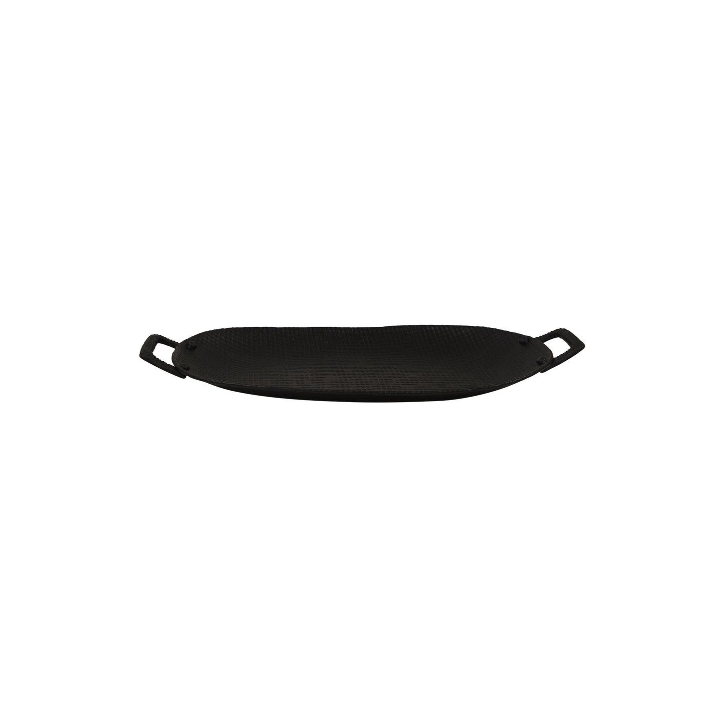 Round Serving Tray with Handles | Black