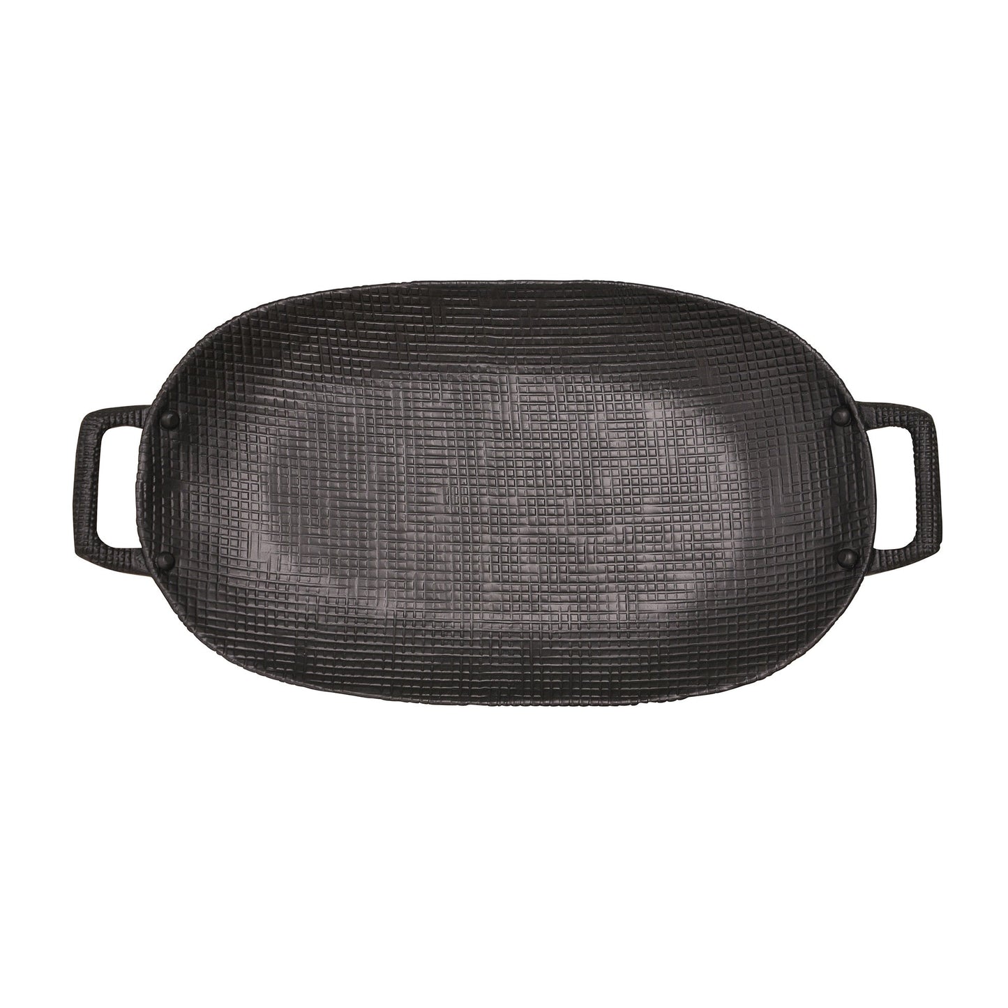 Round Serving Tray with Handles | Black