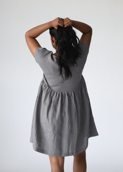 Jayne Linen Dress | Graphite