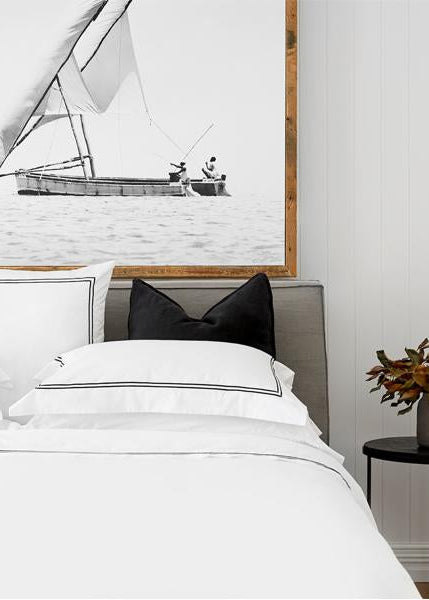 Classique Tailored Pillowcases in Black | Cotton Sateen