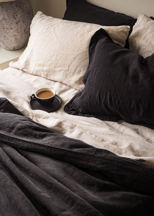 Linen Duvet Cover | Black | Made in New Zealand