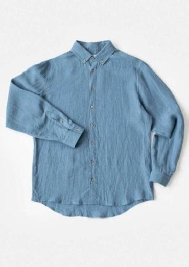Mens Linen Shirt | Ocean Blue