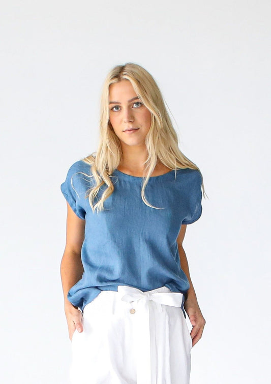 Linen T-Shirt | Blue