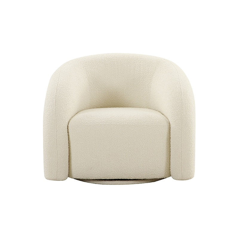 Boucle Swivle Chair | White