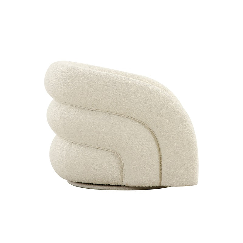 Boucle Swivle Chair | White