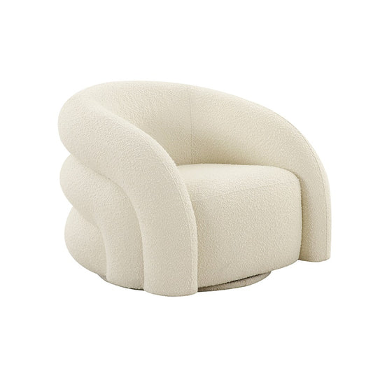 Boucle Swivle Chair | White