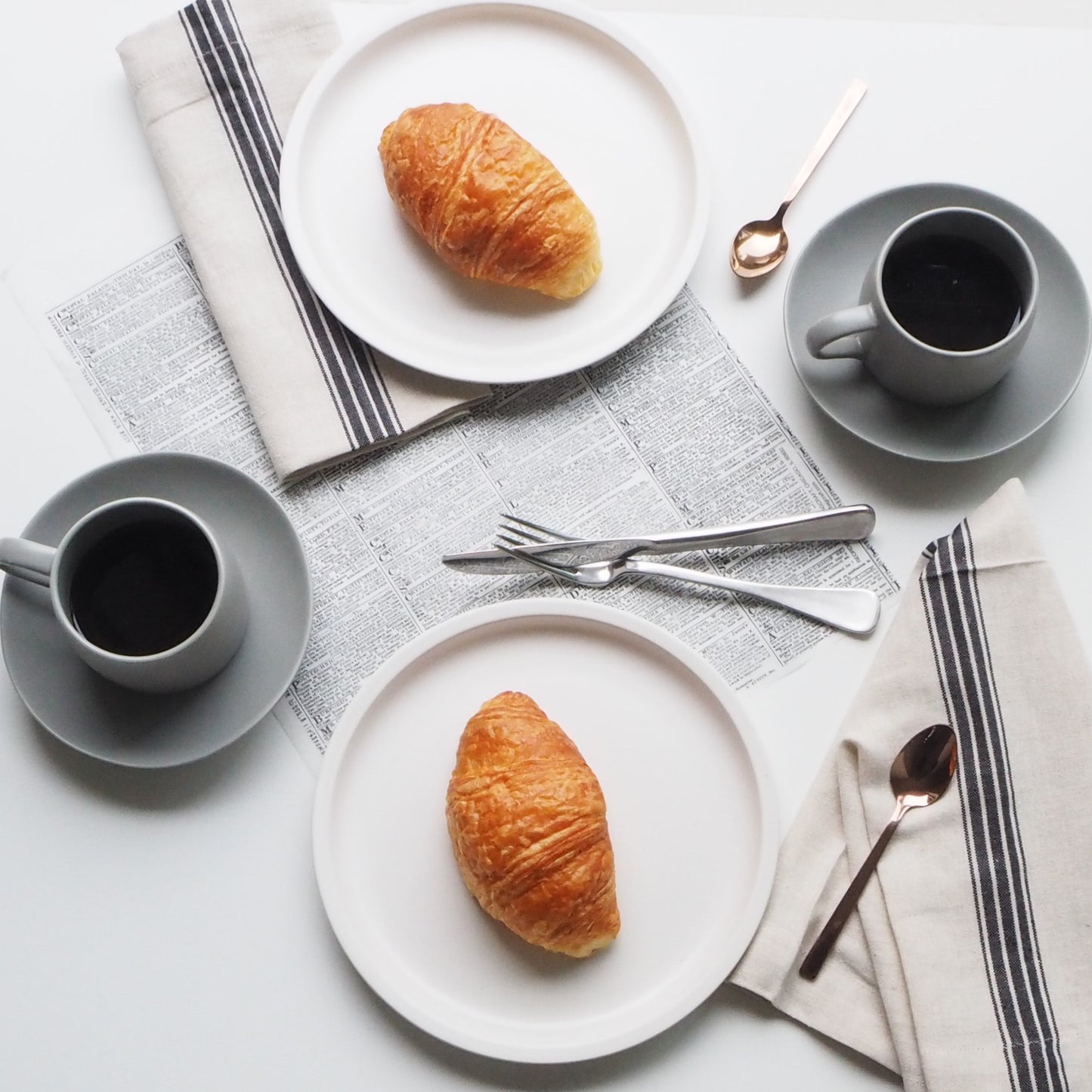 Provincial Napkin | White & Taupe