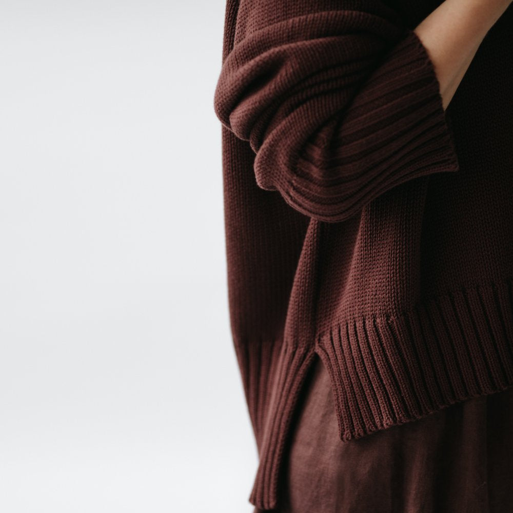 Boatneck Sweater | Brown -35% OFF