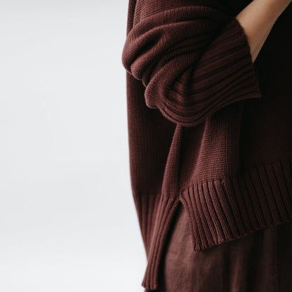 Boatneck Sweater | Brown -35% OFF