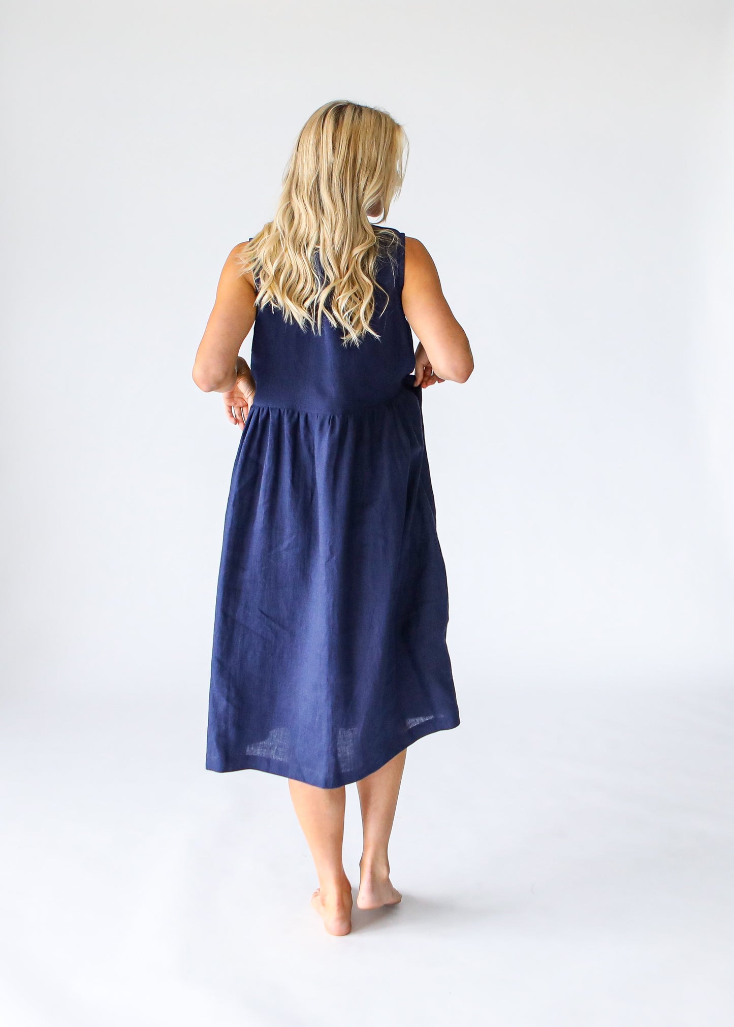 Asti Linen Dress | Midnight