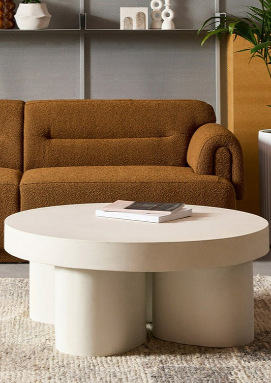 Concrete Tuba Coffee Table | White