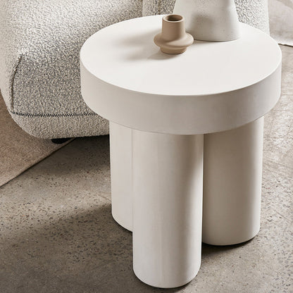 Concrete Tuba Side Table | White