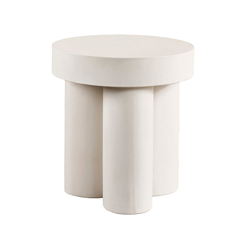Concrete Tuba Side Table | White