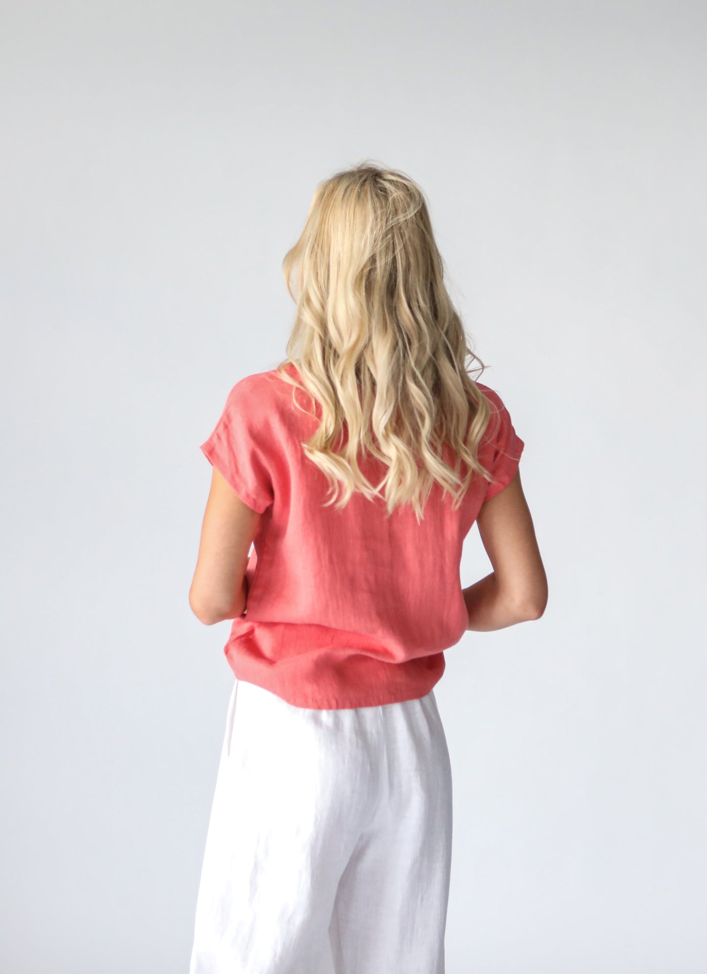 Linen T-Shirt | Coral
