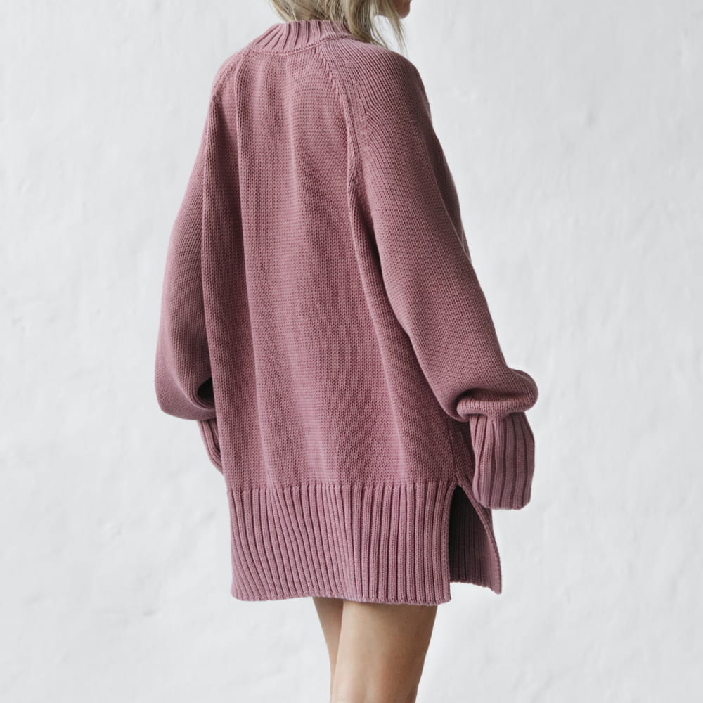 Crew Neck Sweater | Mauve