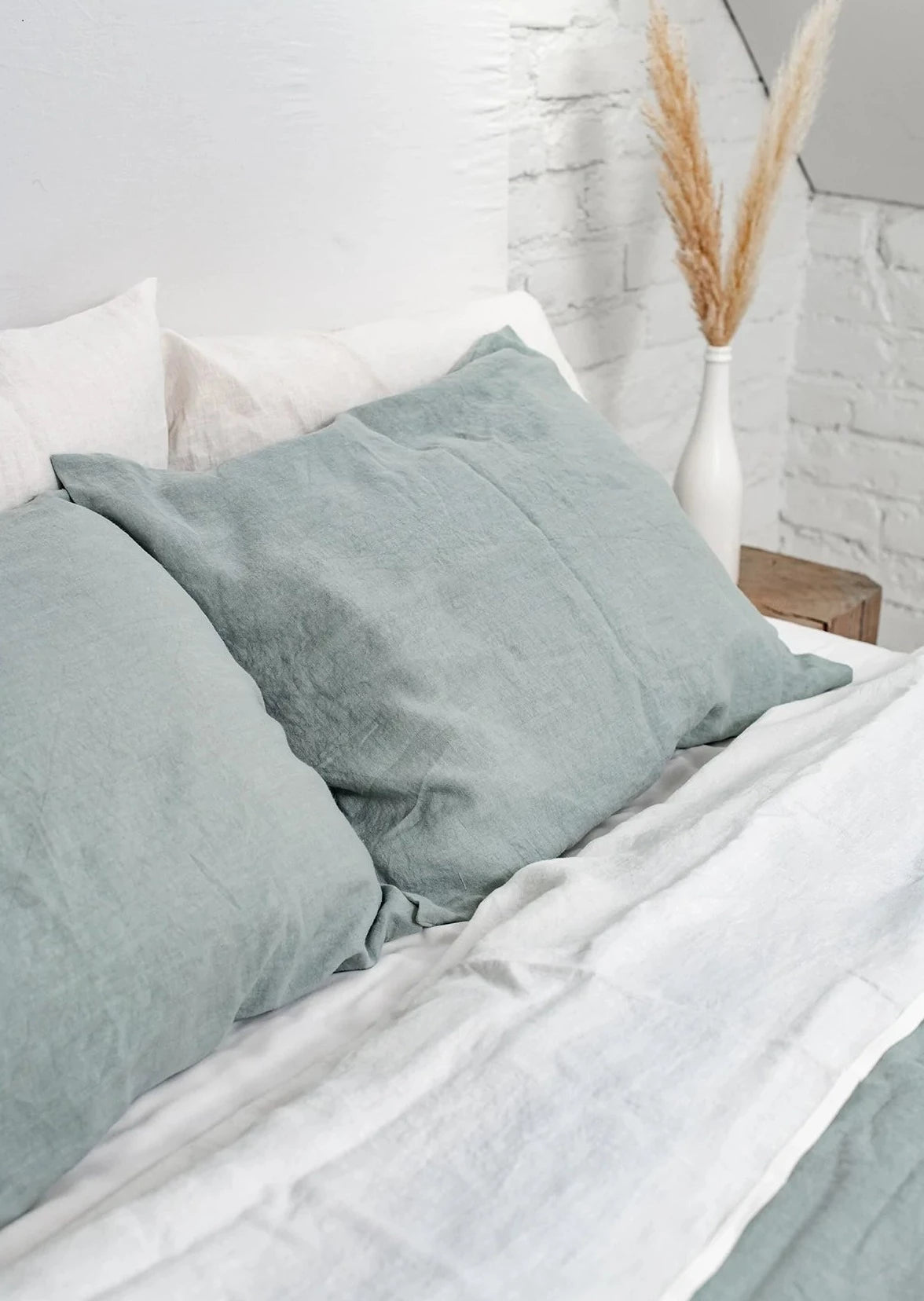 Duck Egg Linen Pillowcases | Made in Europe