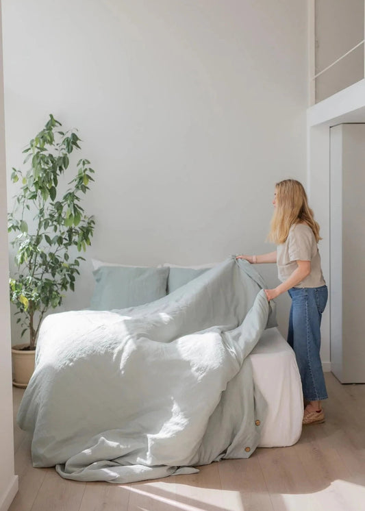Linen Duvet Cover in Sage