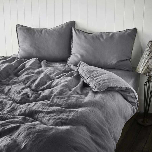 French Linen Pillowcases | Slate