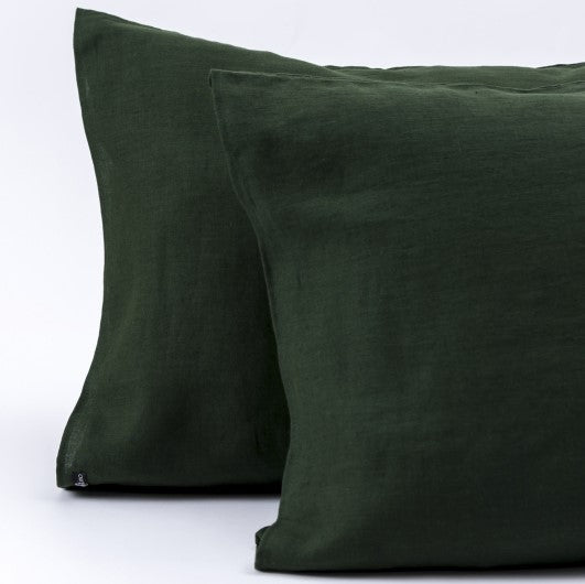 Linen Flat Top Sheet  | Forest Green | Made in Europe