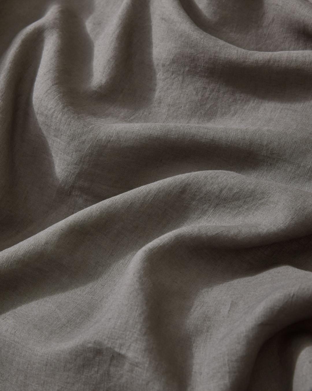 French Flax Linen Flat Sheet | Charcoal