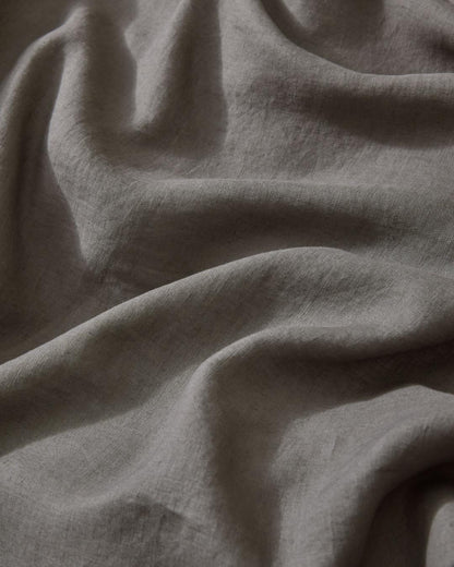 French Flax Linen Flat Sheet | Caper