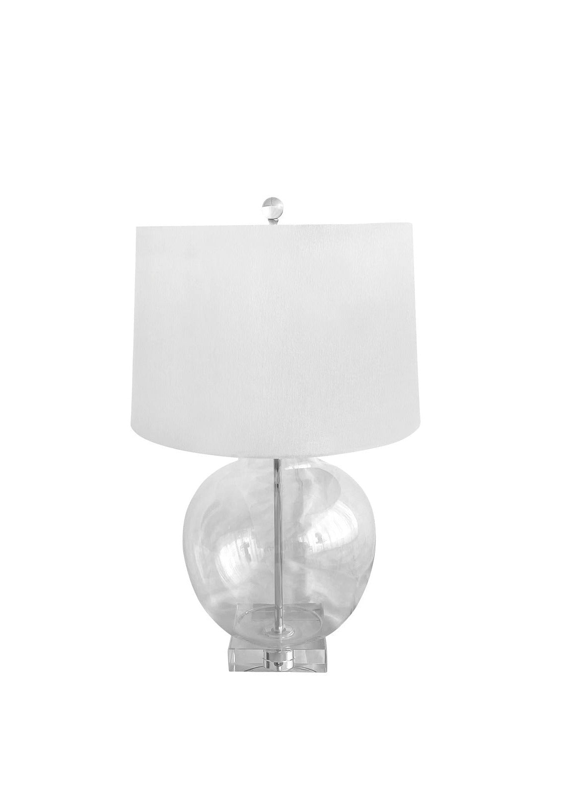 Glass Bubble Lamp with White Shade