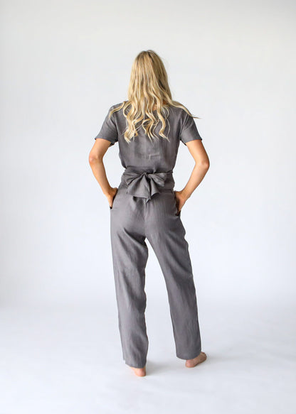 Tailored Linen Pant | Graphite
