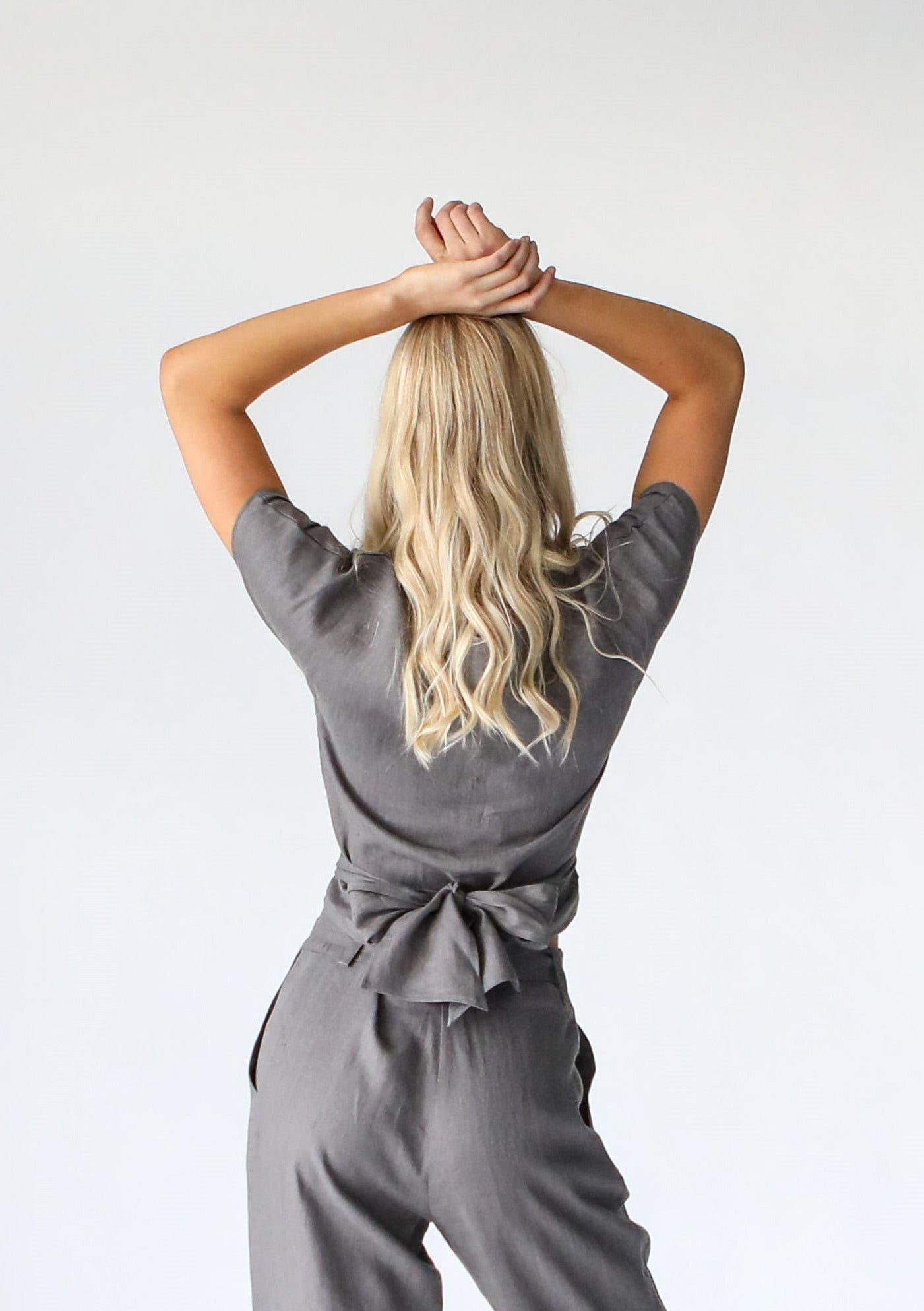 Original Wrap Linen Top | Graphite