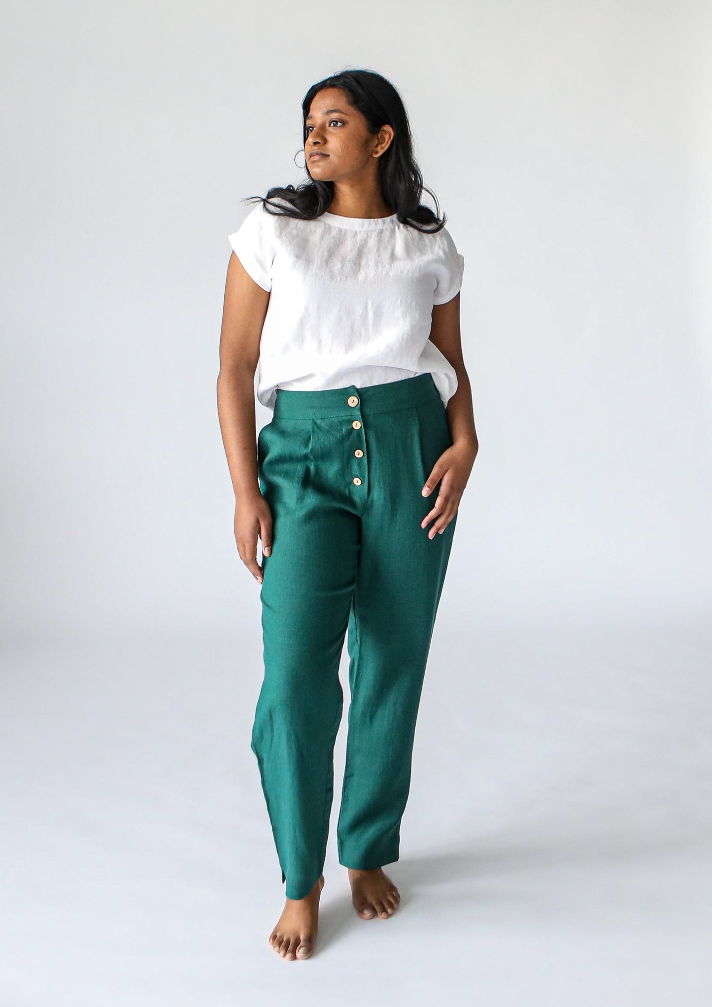 Sailor Linen Pant | Emerald