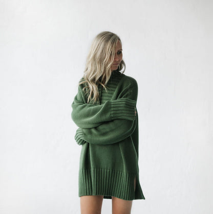 V Neck Sweater | Green