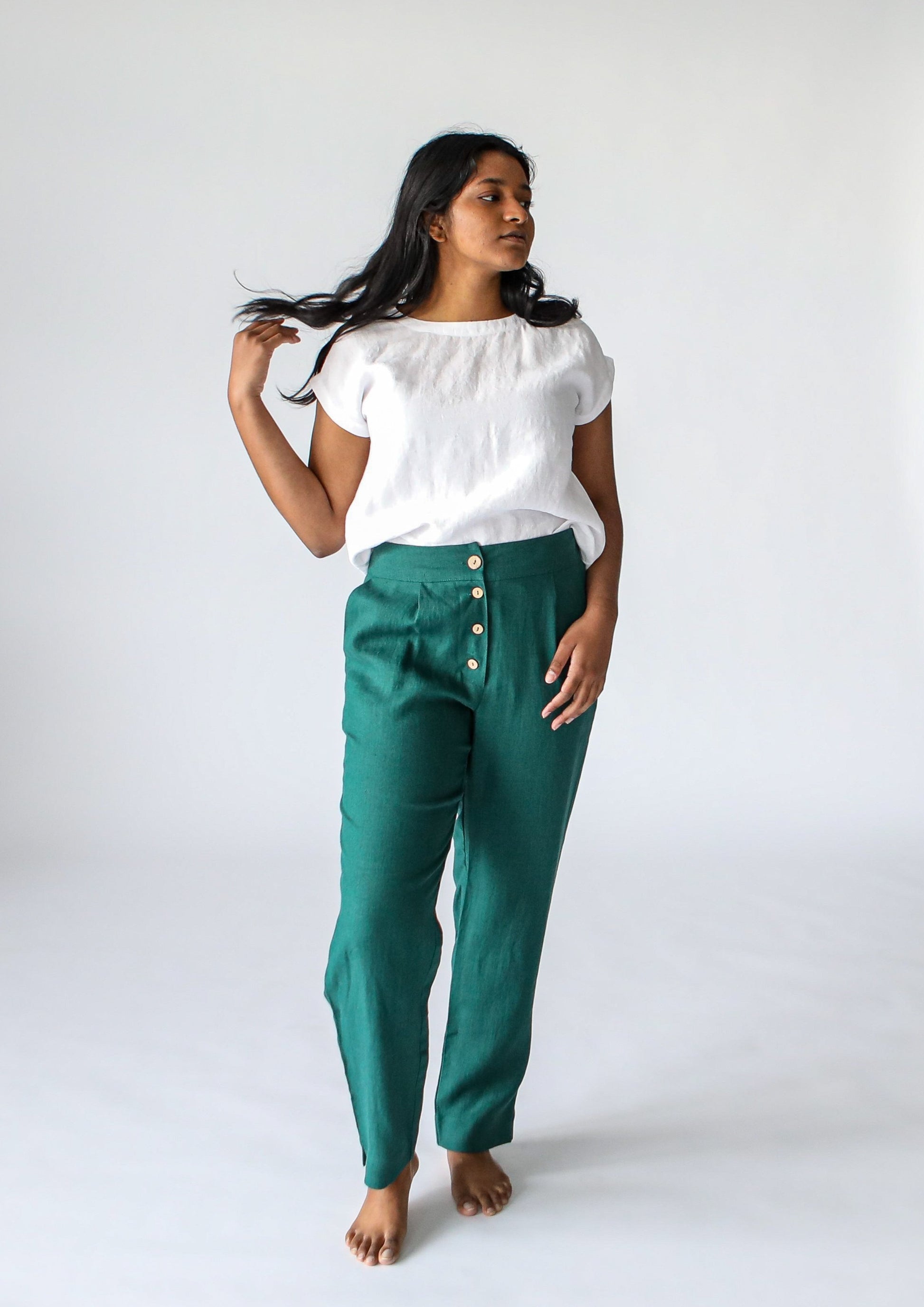 Sailor Linen Pant  Emerald – The Foxes Den