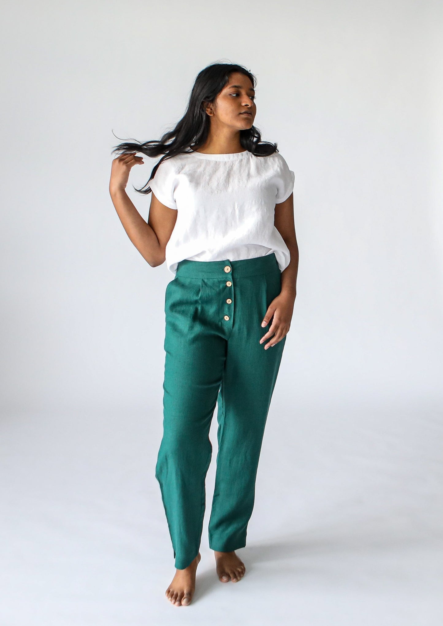 Sailor Linen Pant | Emerald