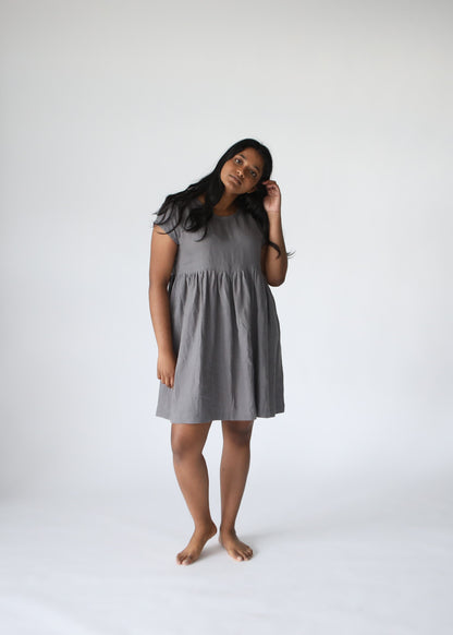 Jayne Linen Dress | Graphite