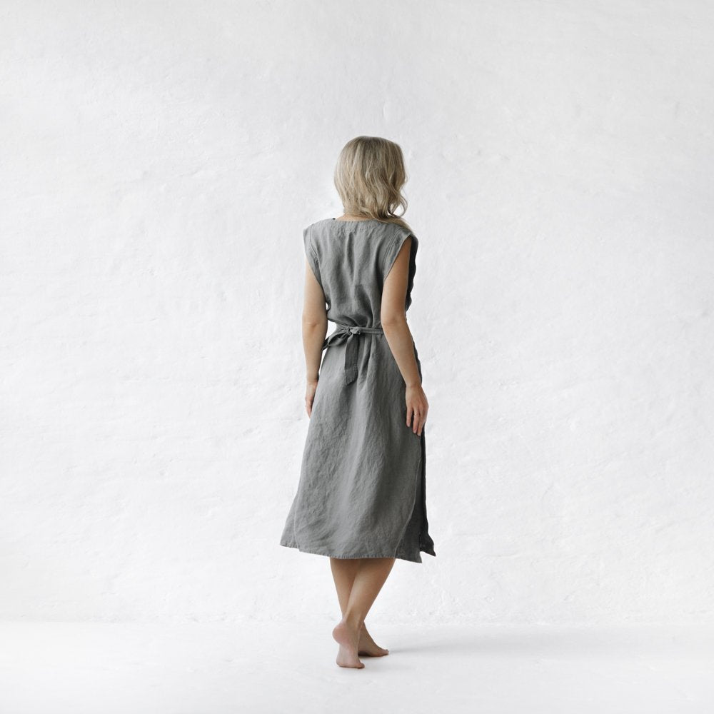 Star Linen Dress | Grey
