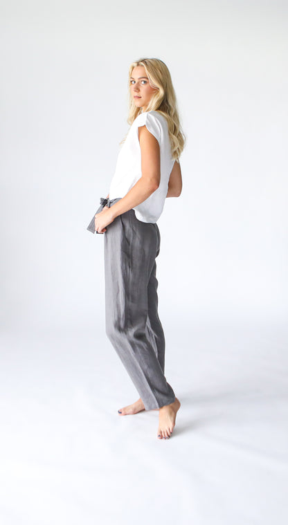 Tailored Linen Pant | Graphite