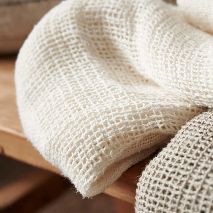 Hand Woven Linen Bath Towels | Ivory