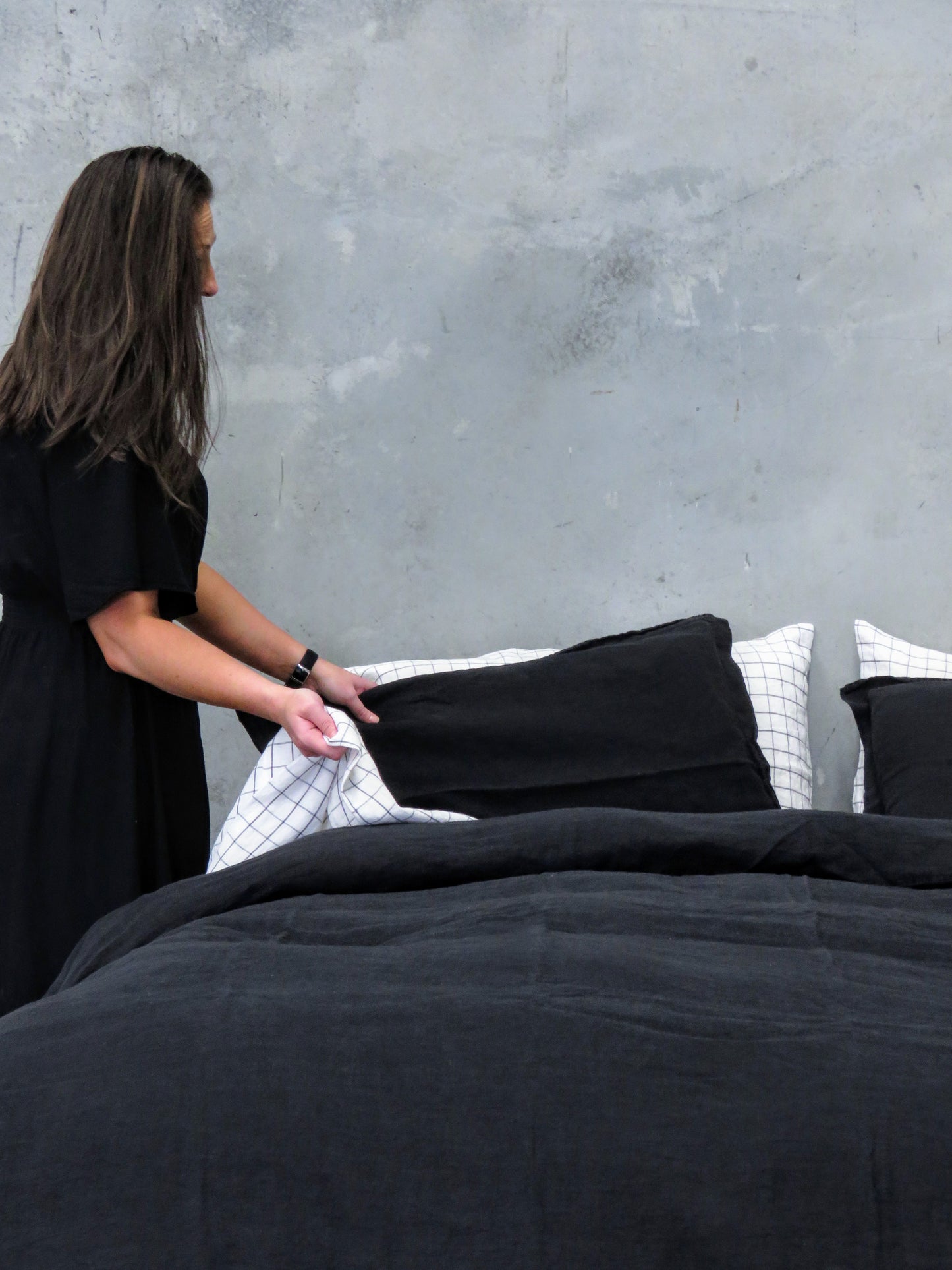 Linen Duvet Cover Set | Black | Made in Europe