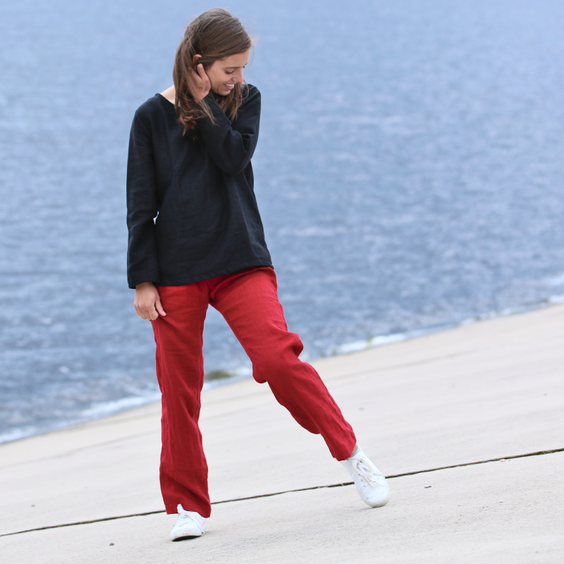 Linen Pants | Red