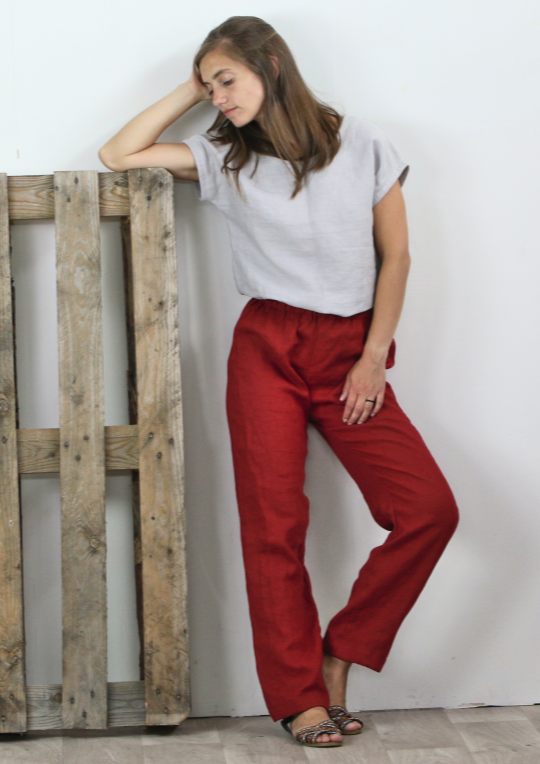 Linen Pants | Red