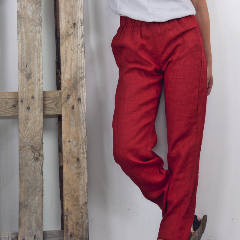 Linen Pants | Red