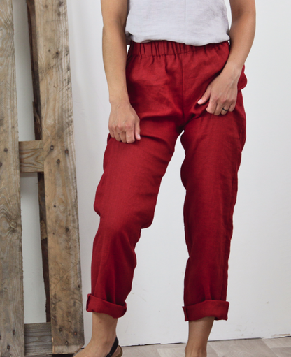 Linen Pants | Red