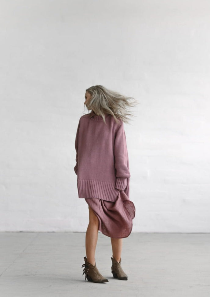 Crew Neck Sweater | Mauve