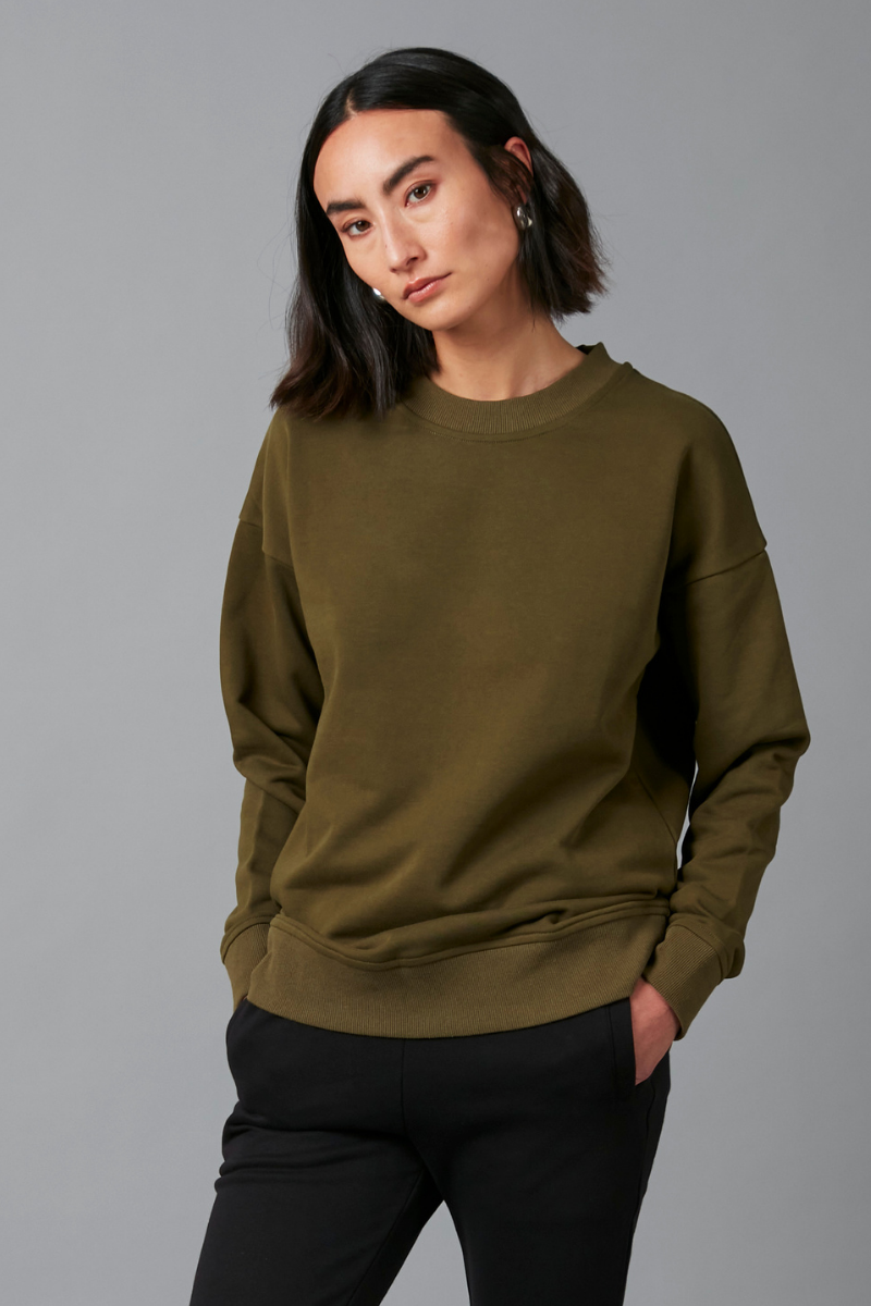 KHAKI COTTON SWEATSHIRT